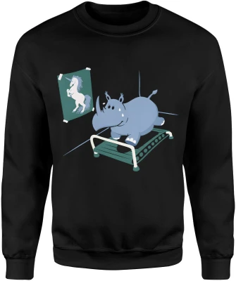 Nosorożec bieżnia jednorożec motyw fitness humor siłownia zwierzę zabawny styl Męska bluza