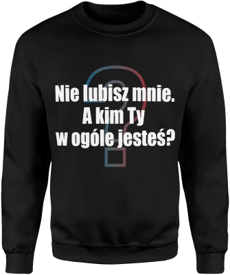 Nie lubisz mnie, a kim Ty w ogóle jesteś Męska bluza