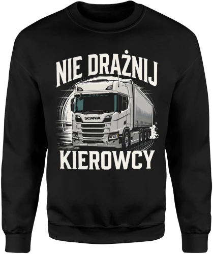 Nie drażnij kierowcy ciężarówki tir transport drogowy trasa kabina retro Męska bluza 