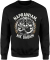 Naprawiam nie gadam mechanik siła klucz warsztat silnik stalowy styl mocny retro Męska bluza 