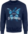 Niebieski motyl estetyczny styl good vibes freedom wolność natura delikatny klimat art vibe Męska bluza 