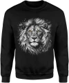 Lew król zwierząt siła charakter dzikość natura potęga symbol mocy elegancki styl Męska bluza 