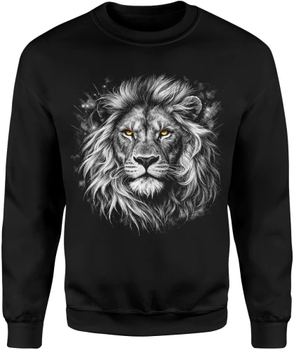 Lew król zwierząt siła charakter dzikość natura potęga symbol mocy elegancki styl Męska bluza 