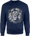 Lew król zwierząt siła charakter dzikość natura potęga symbol mocy elegancki styl Męska bluza 