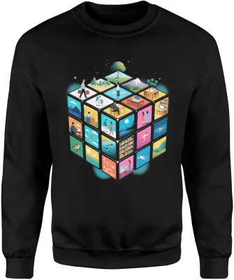 Kostka światów życie praca podróże natura kreatywność styl minimalistyczny nowoczesny design Męska bluza