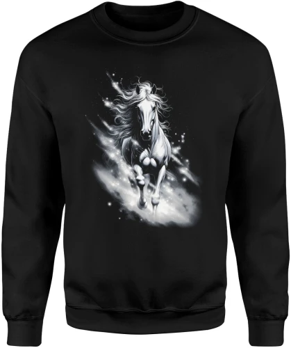 Koń galop magia energia zwierzęta siła natura dynamiczny styl elegancja duch wolności Męska bluza 