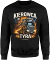 Kierowca tira ciężarówka transport droga noc jazda ogień trucking pasja Męska bluza 