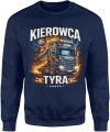 Kierowca tira ciężarówka transport droga noc jazda ogień trucking pasja Męska bluza 