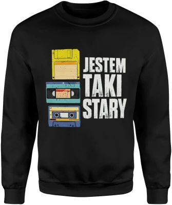 Jestem taki stary retro dyskietka kaseta magnetofon vintage lata 80 90 nostalgia Męska bluza