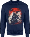 Samurai wojownik katana czerwone słońce kruki japonia mrok bushido epicki styl ninja Męska bluza 