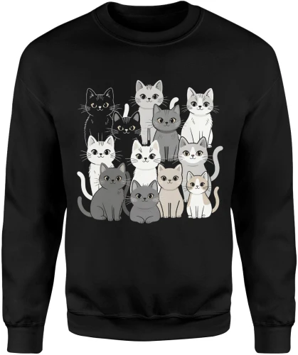 Koty słodkie zwierzęta kociarze zestaw kotek urocze pupile miłośnik kotów styl Męska bluza 