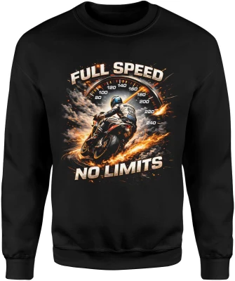 Full speed no limits motocykl wyścigi adrenalina szybka jazda tor racing styl Męska bluza
