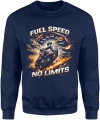 Full speed no limits motocykl wyścigi adrenalina szybka jazda tor racing styl Męska bluza 