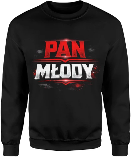 Pan młody czerwony styl wieczór kawalerski ślub ekipa impreza wedding party Męska bluza 