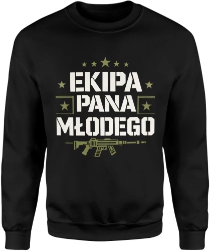 Ekipa pana młodego styl militarny gwiazdy wieczór kawalerski impreza team Męska bluza 