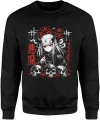 Anime demon girl czaszki mroczny styl goth manga horror japoński klimat dark Męska bluza 