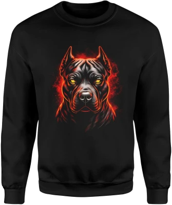 Groźny pies doberman czerwone oczy mroczny zwierzę agresywny stróż Męska bluza