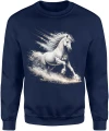Biały koń galop kosmos gwiazdy Męska bluza 