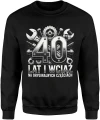40 lat i wciąż na oryginalnych częściach mechanika humor narzędzia jubileusz Męska bluza 