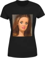 Disgusted Doll Face Lalka Creepy Twarz Mem Dziwna Mina Viral Internet Cringe Damska koszulka 