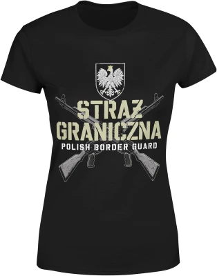 Straż Graniczna Polish Border Guard orzeł godło karabiny skrzyżowane służba graniczna Damska koszulka