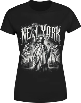 New York Statua Wolności street art miasto USA Damska koszulka