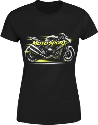 Motocykl sportowy szybka jazda motosport adrenalina tor wyścigowy dynamiczny styl rider Damska koszulka