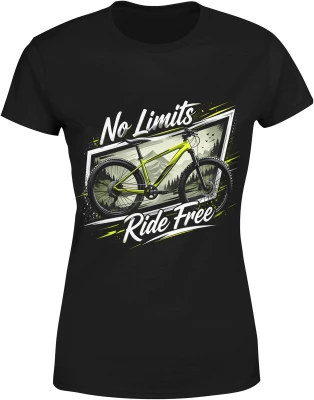 Rower górski jazda bez ograniczeń sport natura góry aktywność fizyczna wolność ride free Damska koszulka