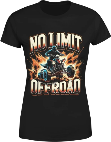 No limit offroad quad jazda terenowa adrenalina motoryzacja ekstremalna przygoda Damska koszulka color:#000000