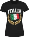 Italia flaga włochy godło laur patriotyczny symbol europa kraj heritage styl vintage Damska koszulka 