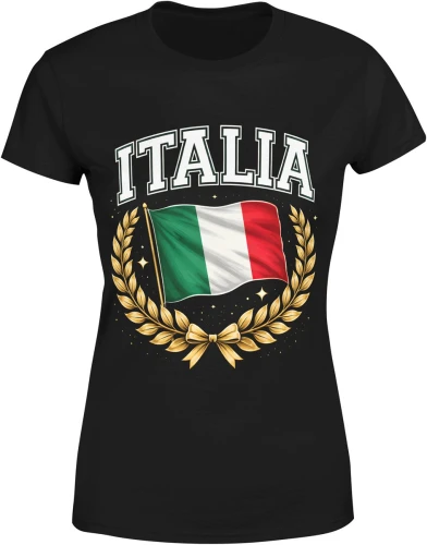 Italia flaga włochy godło laur patriotyczny symbol europa kraj heritage styl vintage Damska koszulka 