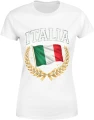 Italia flaga włochy godło laur patriotyczny symbol europa kraj heritage styl vintage Damska koszulka 