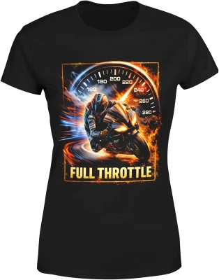 Motocykl sportowy prędkość licznik racing szybka jazda tor wyścigowy rider Damska koszulka