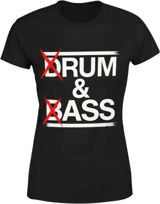 Drum and bass muzyka elektroniczna rave dj klub techno bass party styl underground Damska koszulka