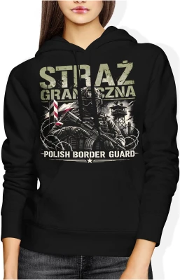 Straż Graniczna Polish Border Guard żołnierz karabin granica patrol bezpieczeństwo służba Damska bluza z kapturem