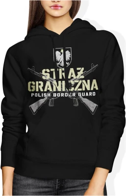 Straż Graniczna Polish Border Guard orzeł godło karabiny skrzyżowane służba graniczna Damska bluza z kapturem