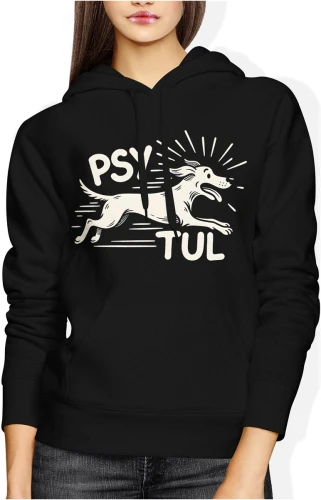 Pies biegnący szybko dynamiczny motyw psy tul miłośnik psów energia ruch Damska bluza z kapturem 