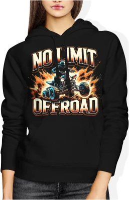 No limit offroad quad jazda terenowa adrenalina motoryzacja ekstremalna przygoda Damska bluza z kapturem