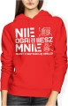 Nie ogarniesz mnie nawet z instrukcją obsługi tekst geek technologia sarkazm ironia IT Damska bluza z kapturem 