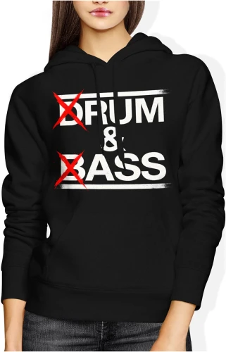Drum and bass muzyka elektroniczna rave dj klub techno bass party styl underground Damska bluza z kapturem 