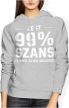 Jest 99 procent szans że mnie to nie obchodzi ironia tekst humor sarkazm dystans Damska bluza z kapturem 