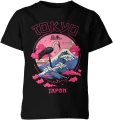 Tokio Japonia góra fala żuraw styl japoński neon klimat anime podróże kultura azjatycka Dziecięca koszulka 