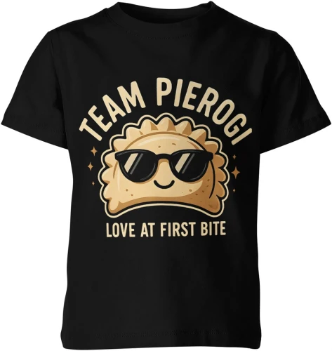 Pierogi jedzenie kuchnia polska miłość od pierwszego kęsa humor foodie Dziecięca koszulka 