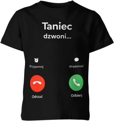 Taniec dzwoni odbierz humor impreza zabawa parkiet klub styl meme telefon motyw Dziecięca koszulka
