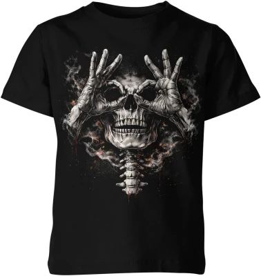 Czaszka dym halloween mroczny klimat horror sztuka grozy styl gotycki dark Dziecięca koszulka