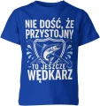 Nie dość że przystojny to jeszcze wędkarz ryba spinning jezioro hobby łowienie humor Dziecięca koszulka 