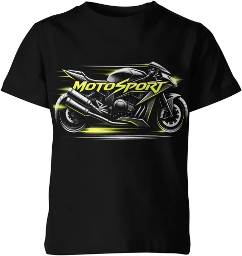 Motocykl sportowy szybka jazda motosport adrenalina tor wyścigowy dynamiczny styl rider Dziecięca koszulka 
