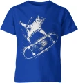 Kot na deskorolce skate trick zwierzę sport uliczny dynamiczny styl czarno biały Dziecięca koszulka 