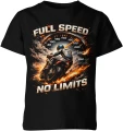 Full speed no limits motocykl wyścigi adrenalina szybka jazda tor racing styl Dziecięca koszulka 