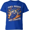 Full speed no limits motocykl wyścigi adrenalina szybka jazda tor racing styl Dziecięca koszulka 